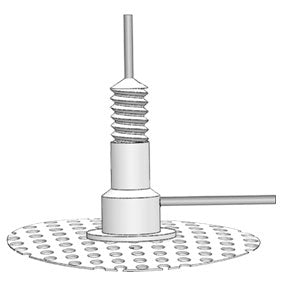 22 Gauge Back Mount Pedestal (313-000BM-10-5UP/2)-W/1" MESH