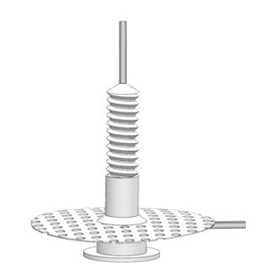 22 Gauge Back Mount Pedestal (313-000BM-15-5UP/1) - Mesh Above