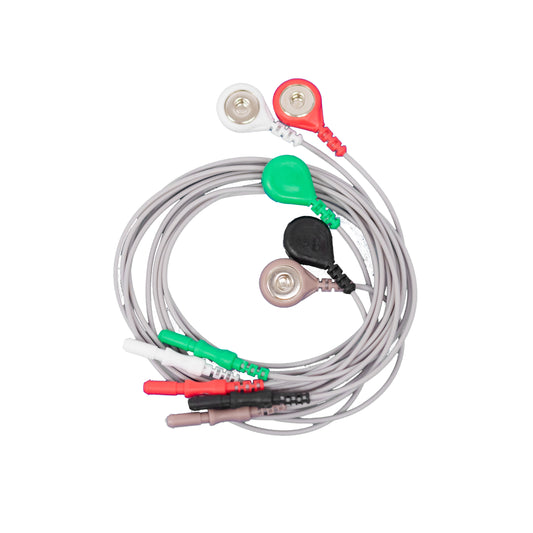 4mm Snap Lead with 1.5mm Touchproof Socket 5 Color Lead Set