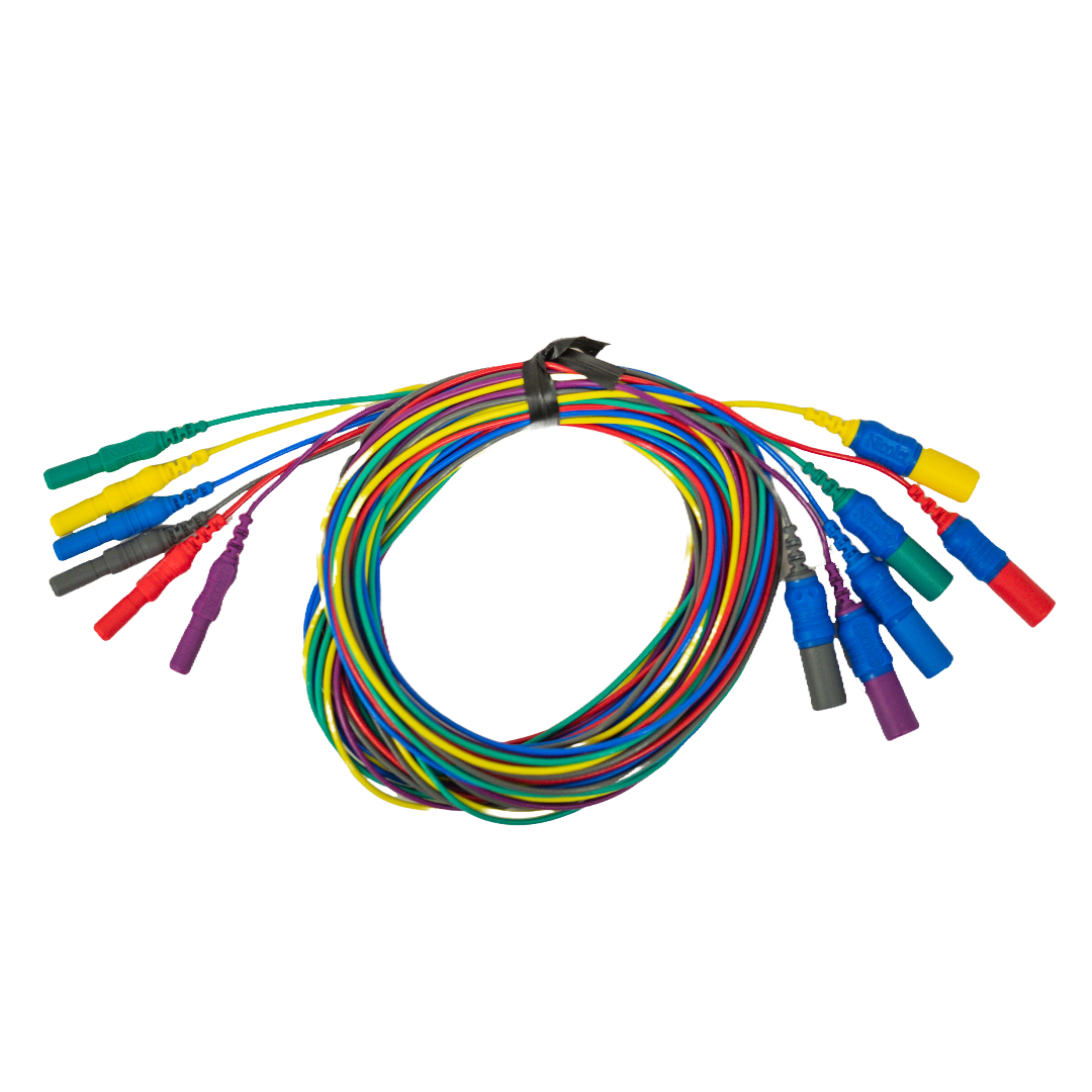 6 Channel Male to Female 2.0 Meter (79") Extension Cable, with Touchproof 1.5mm DIN, 6 Colors, (MV-401100)