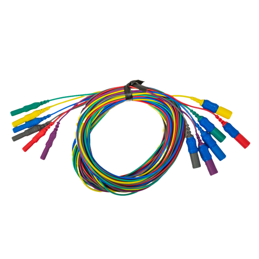 6 Channel Male to Female 2.0 Meter (79") Extension Cable, with Touchproof 1.5mm DIN, 6 Colors, (MV-401100)