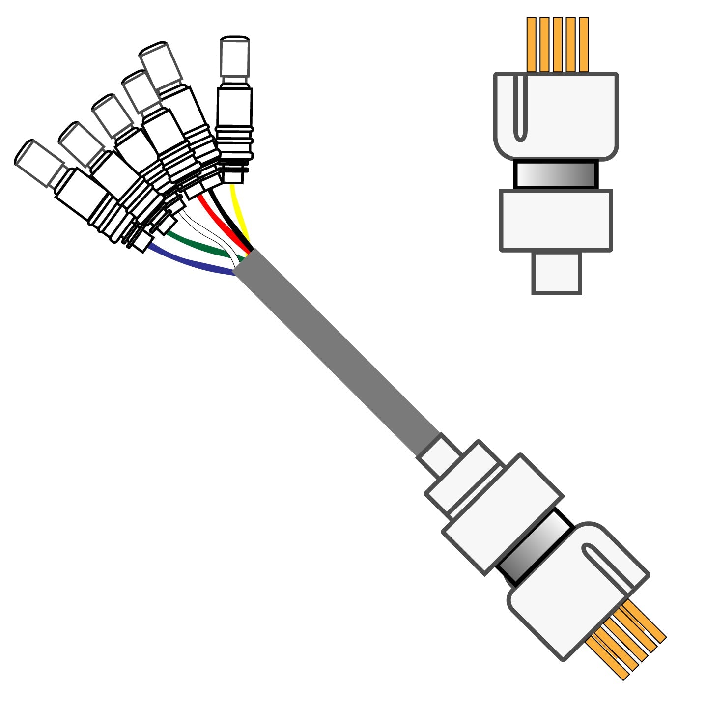 6 Channel Cable 363-441/6 With Mesh 50cm-Limited Stock